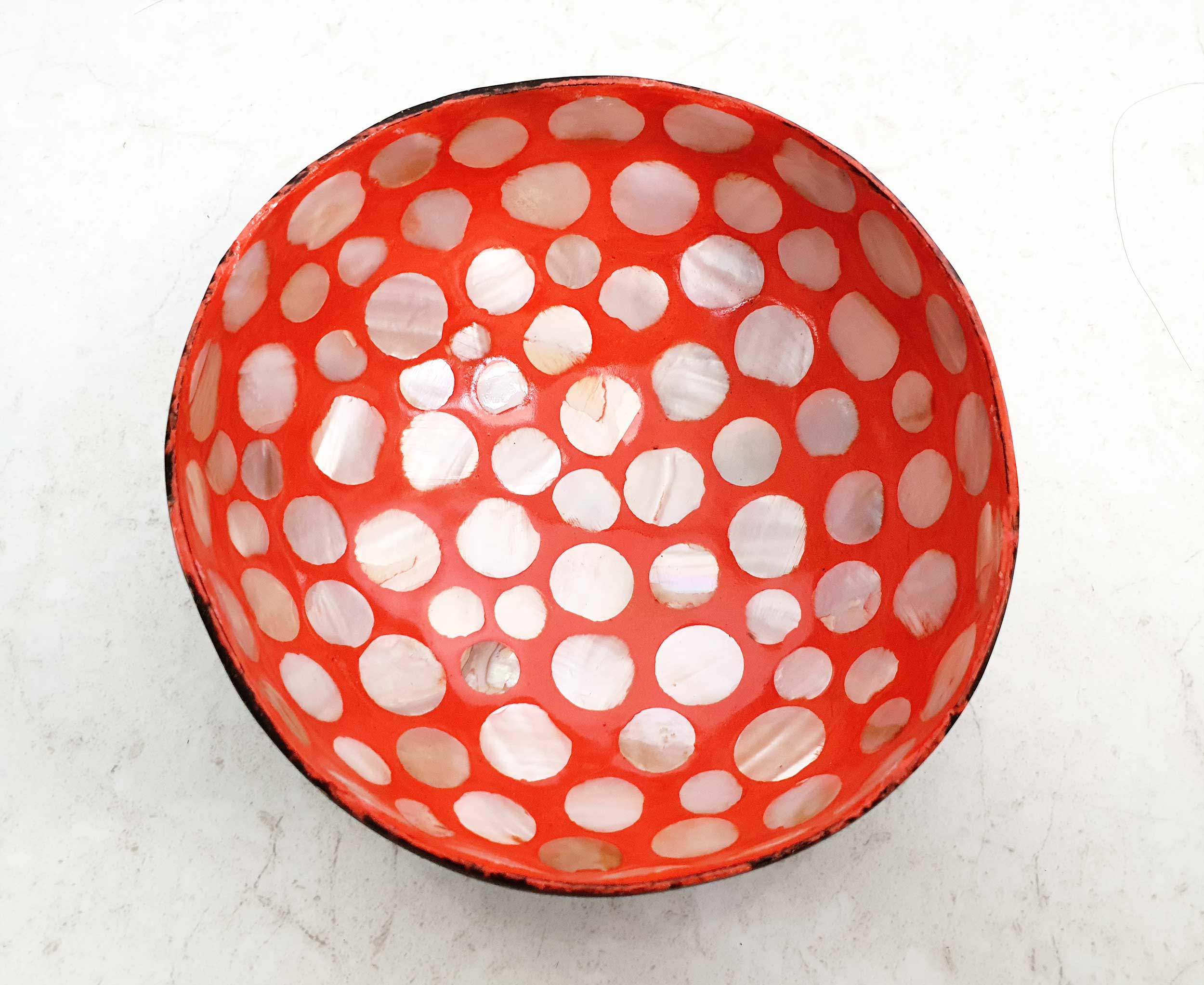 Vietnamese Handmade Coconut Bowl – Hand-Painted Village Art