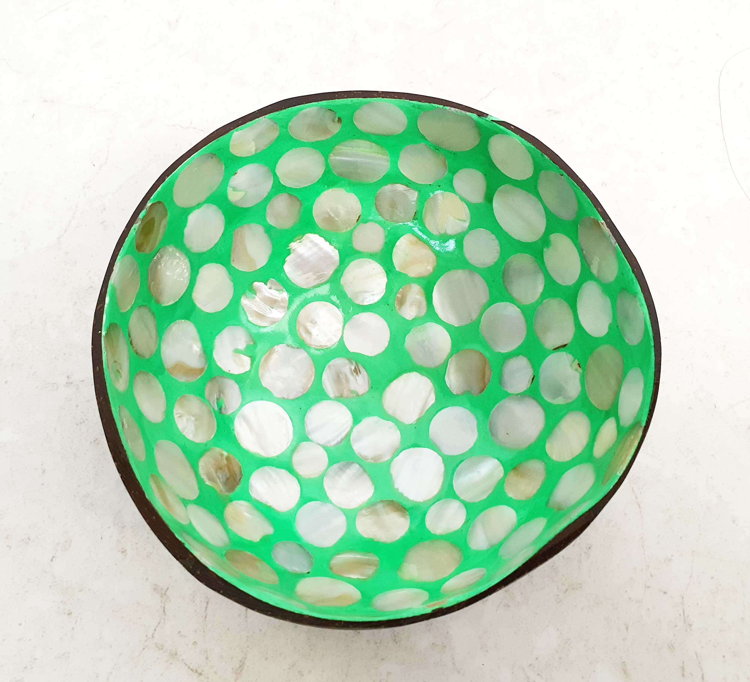 Vietnamese Handmade Coconut Bowl – Hand-Painted Village Art