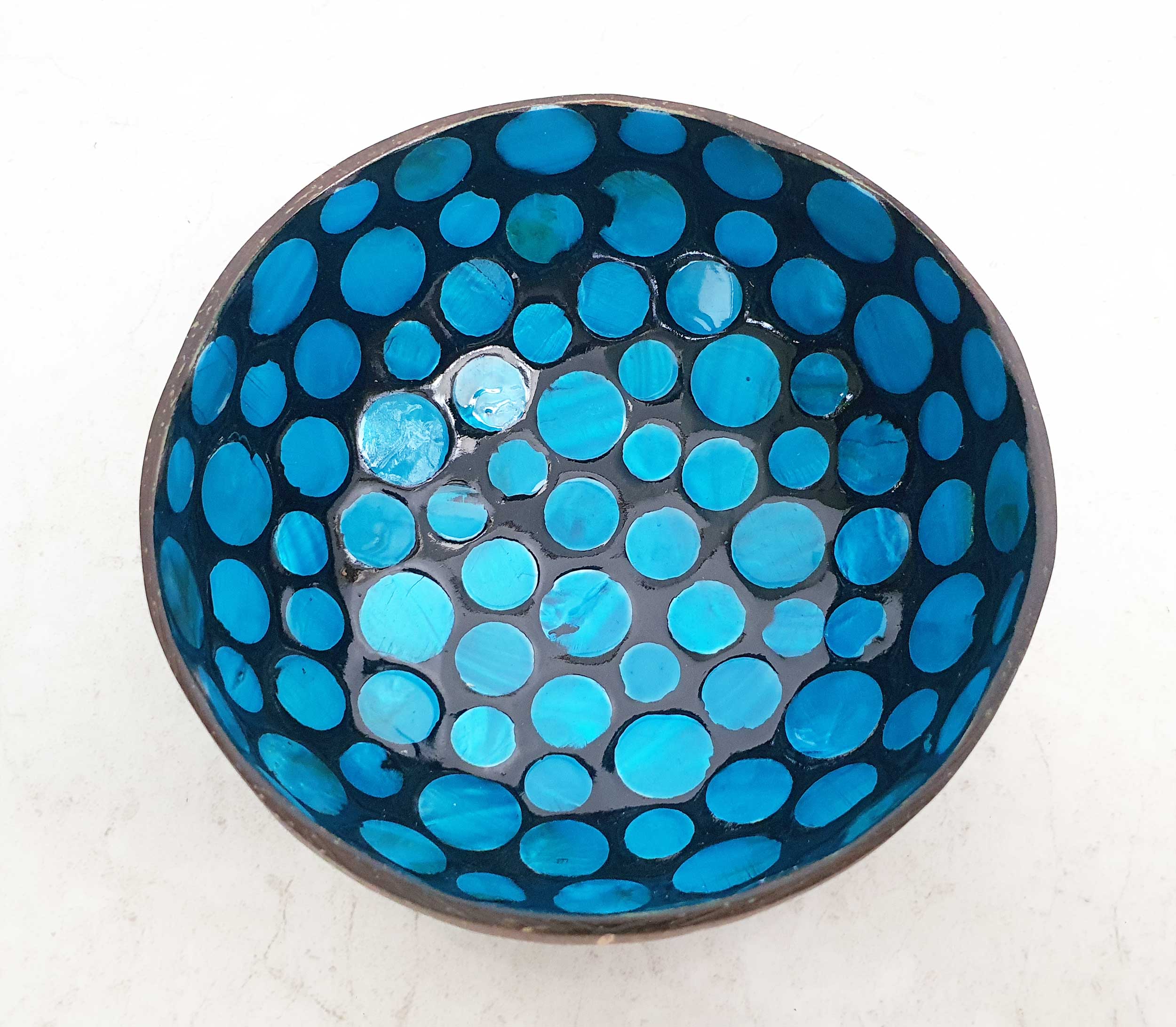 Vietnamese Handmade Coconut Bowl – Hand-Painted Village Art