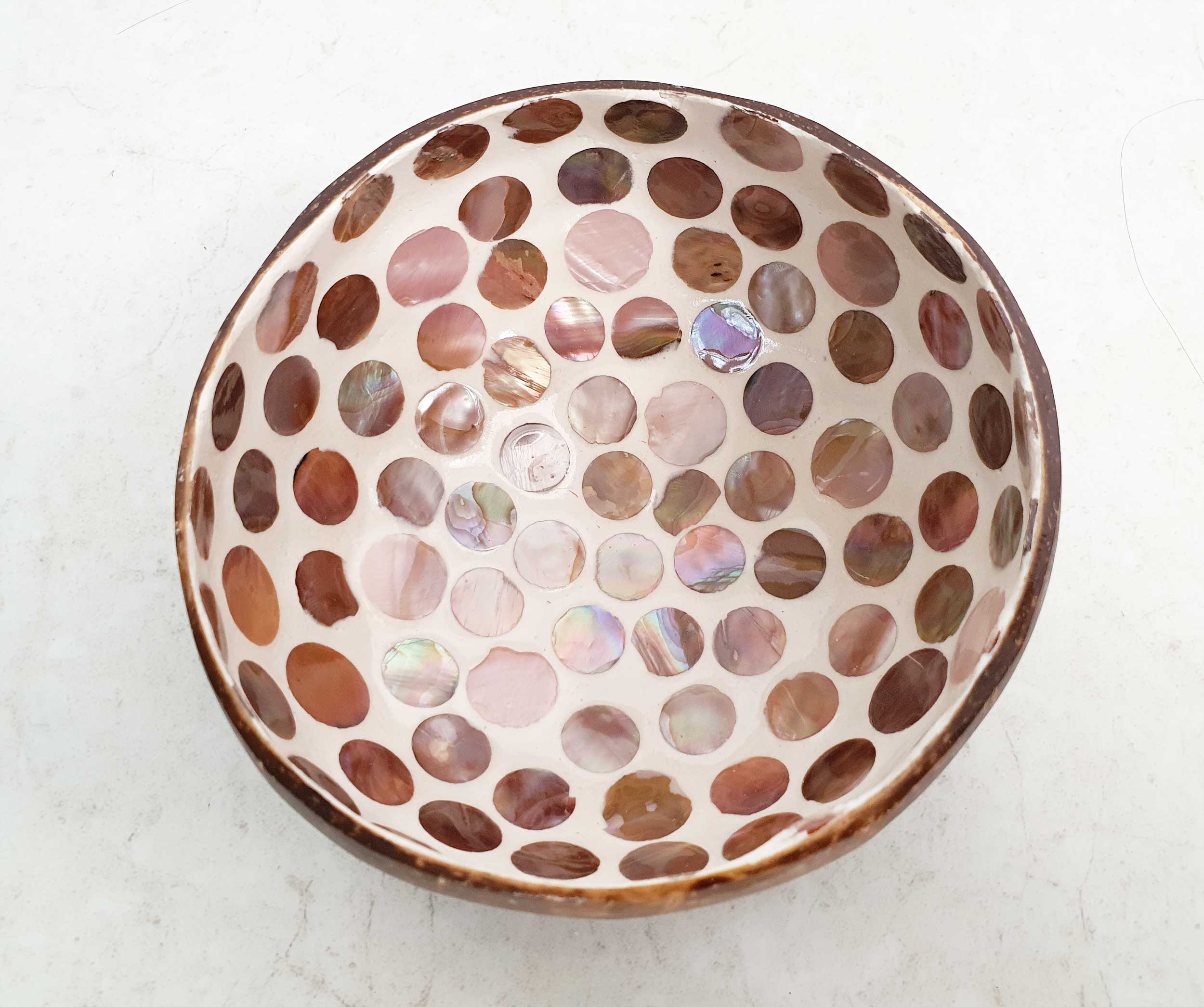 Vietnamese Handmade Coconut Bowl – Hand-Painted Village Art