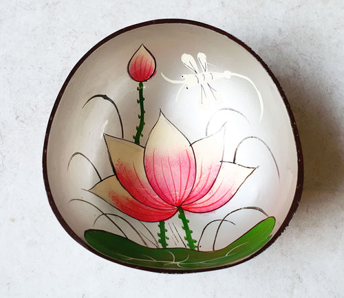Decorative Coconut Bowl - Lotus– Handcrafted Vietnamese Art