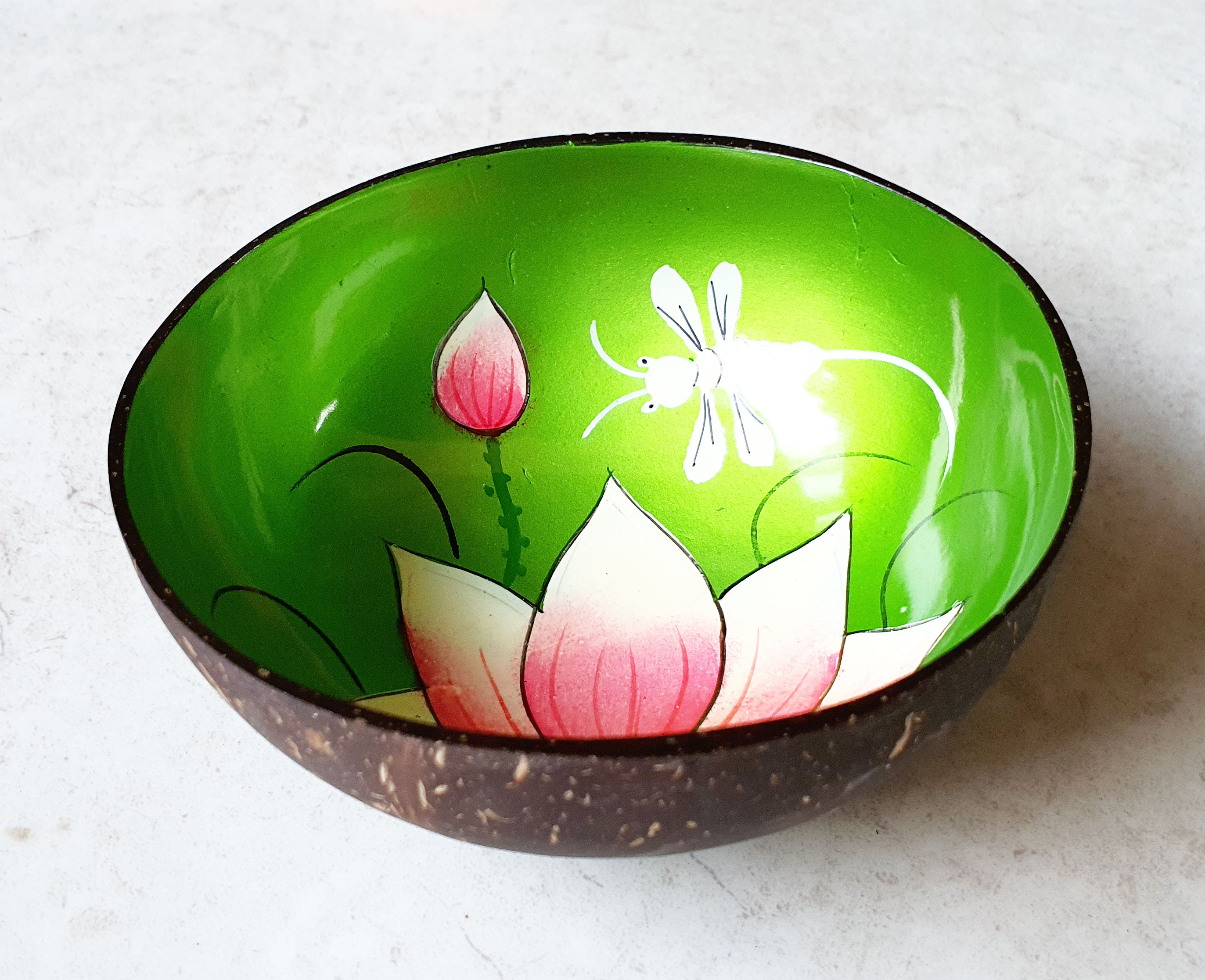 Decorative Coconut Bowl - Lotus– Handcrafted Vietnamese Art